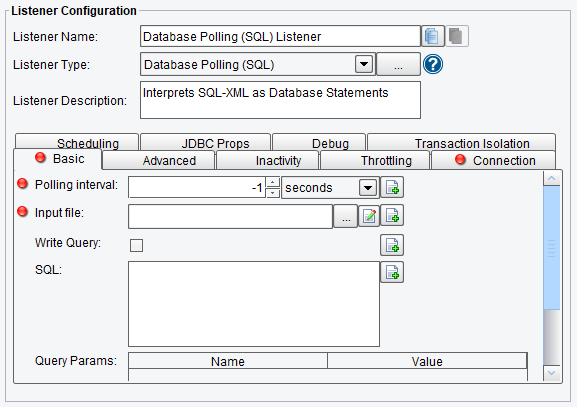 SQL Polling Listener Basic Configuration Options