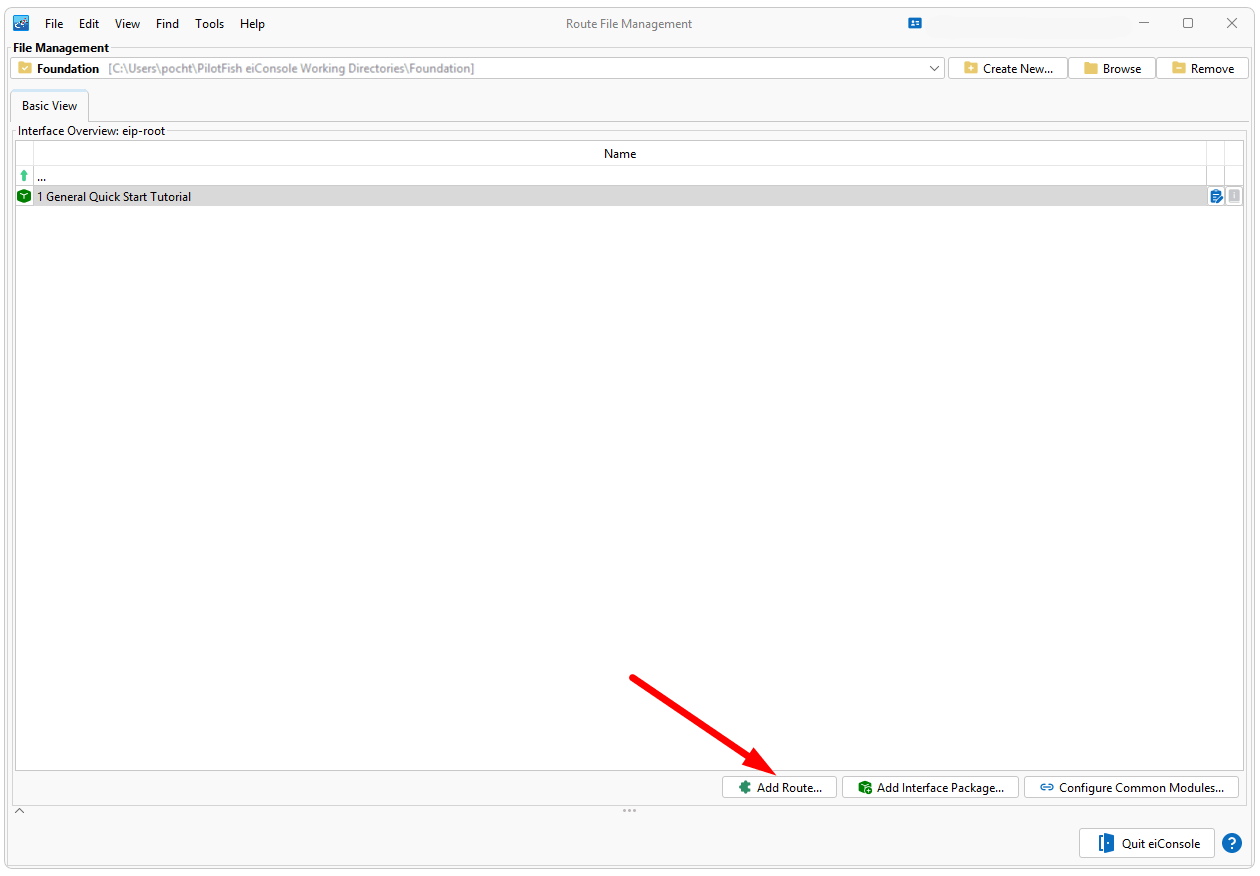 Interface Route Management Pilotfish