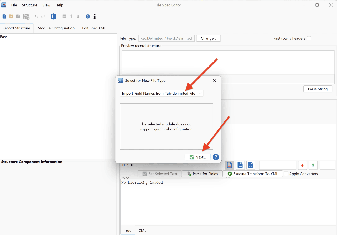Using the File Specification Editor for Source Transformation