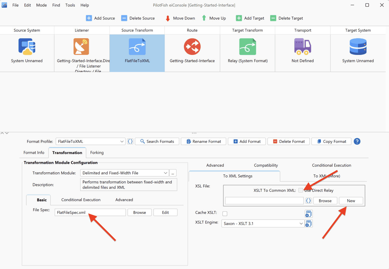 Using the File Specification Editor for Source Transformation