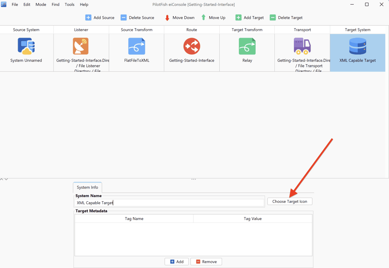 Adding Target Icon and Name