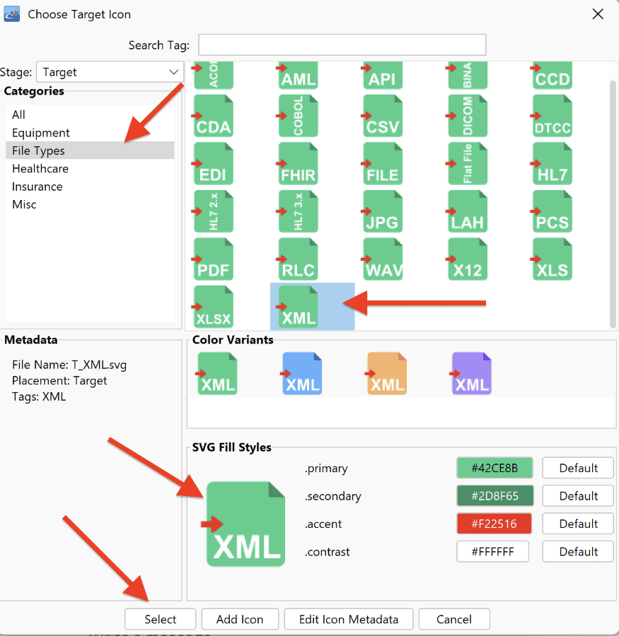 Adding Target Icon and Name