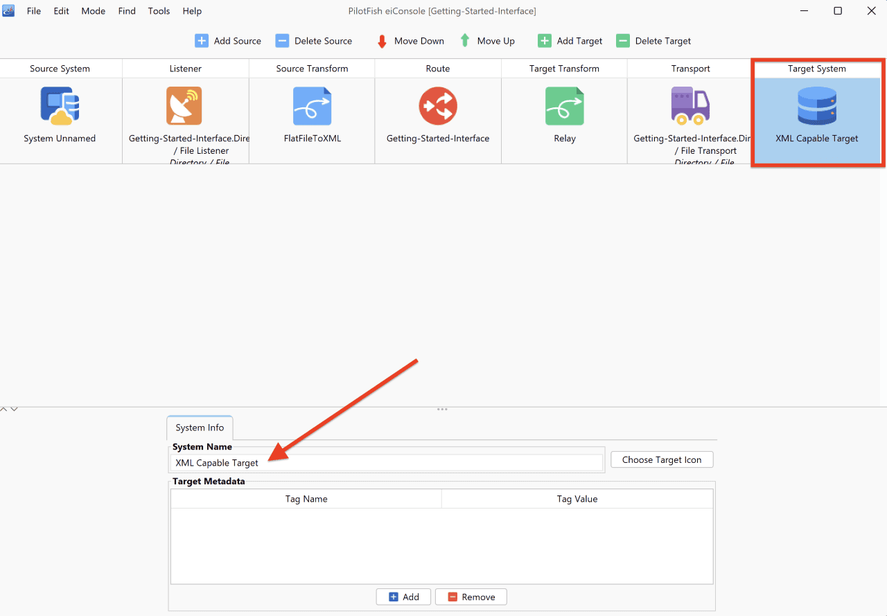 Adding Target Icon and Name