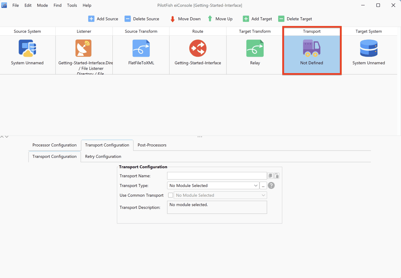 Configuring a Transport