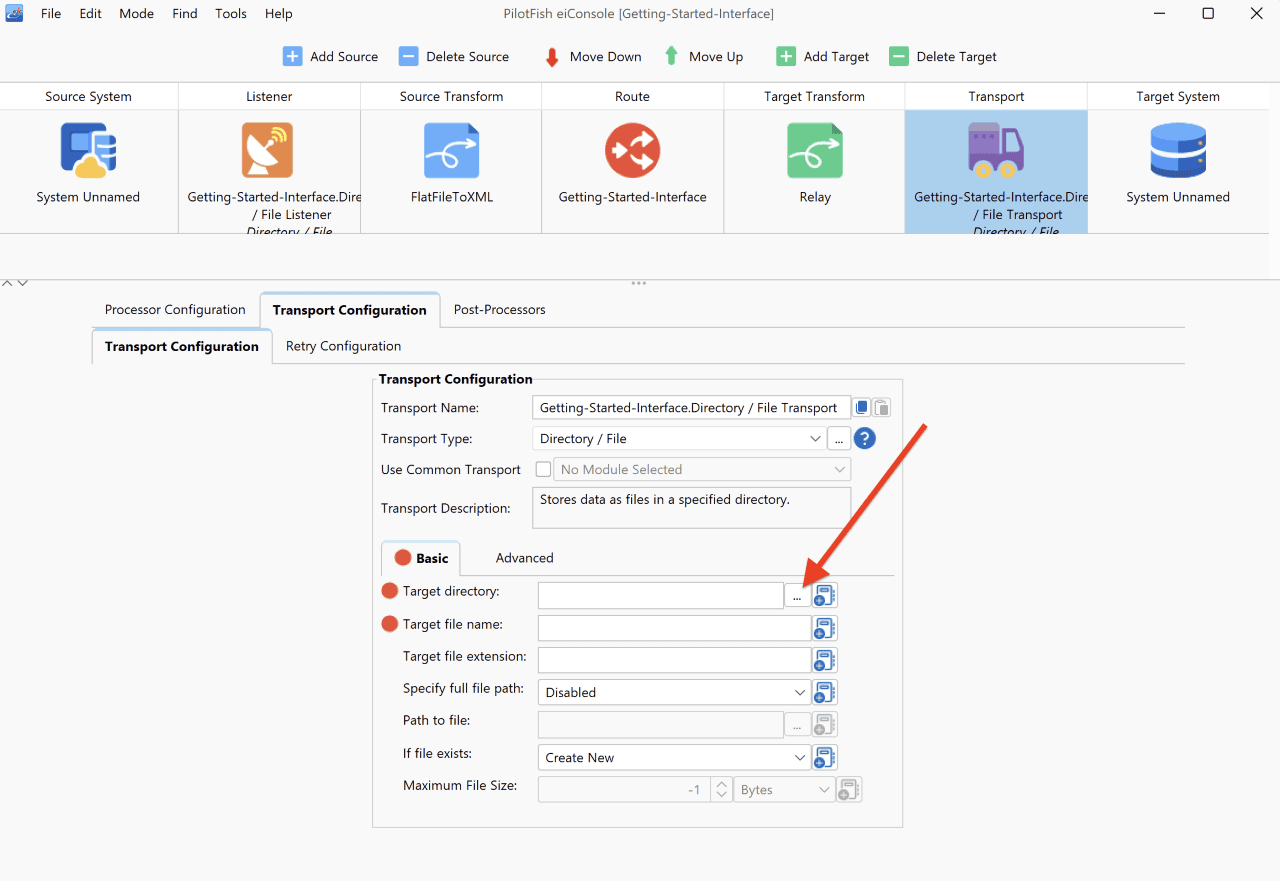 Configuring a Transport