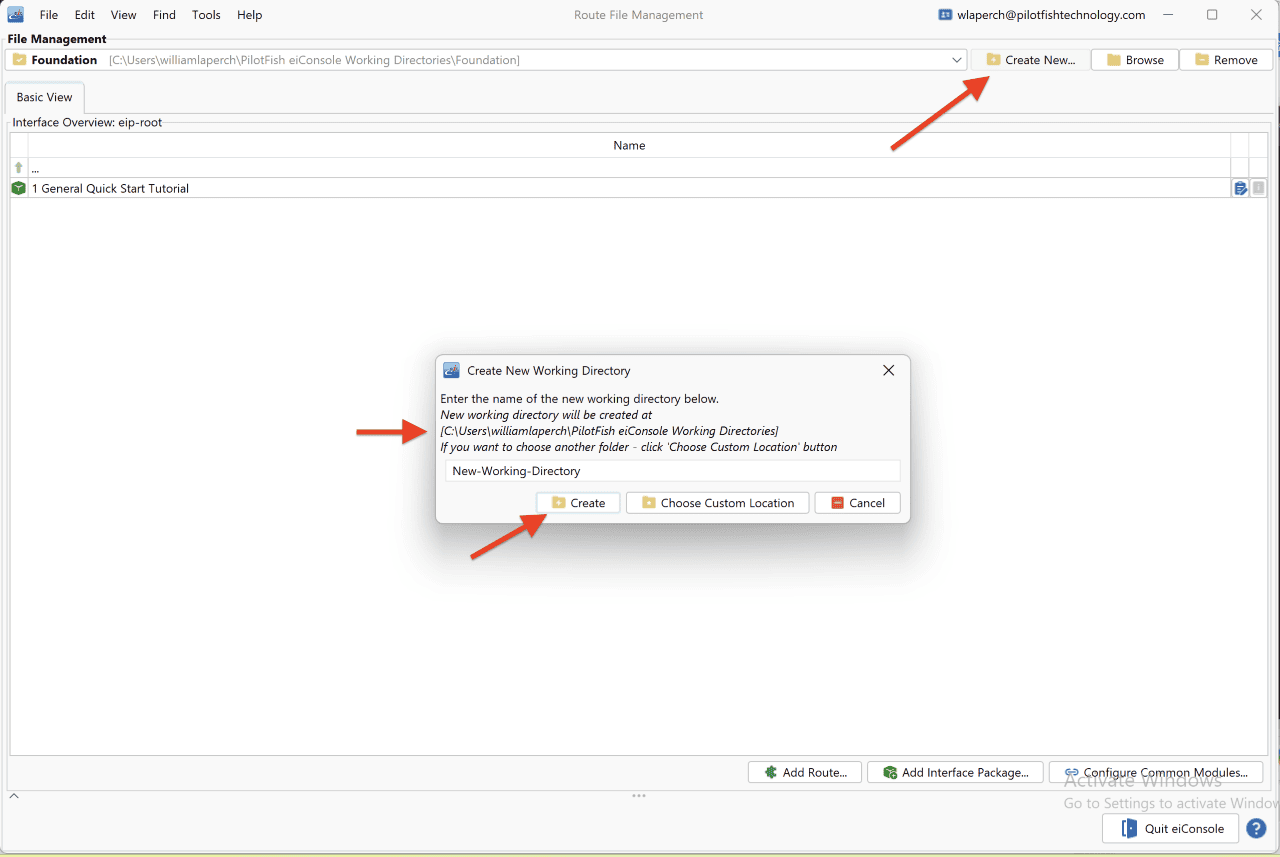 Creating a Working Directory