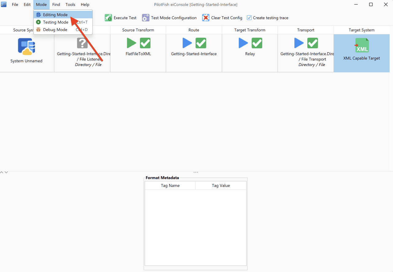 Testing an Interface Using the Inline Testing Mode