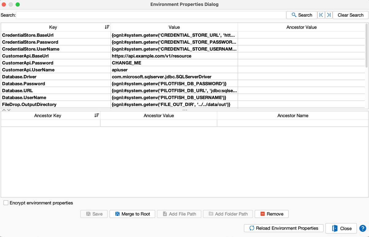 Managing Credentials in PilotFish