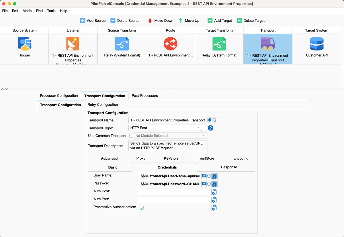 Managing Credentials in PilotFish