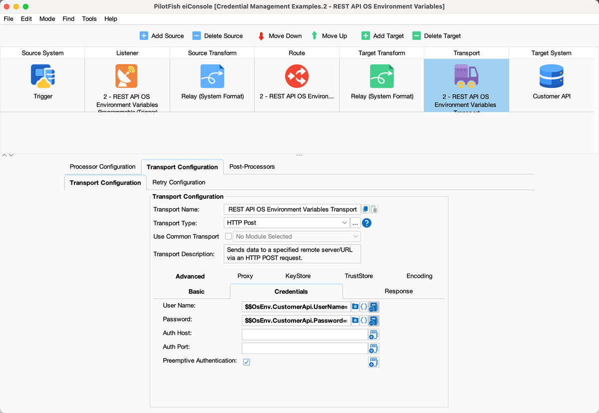 Managing Credentials in PilotFish