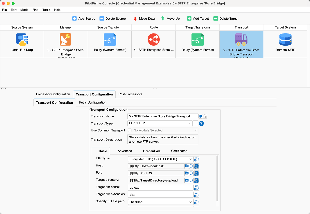Managing Credentials in PilotFish