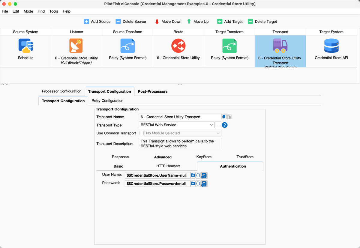 Managing Credentials in PilotFish