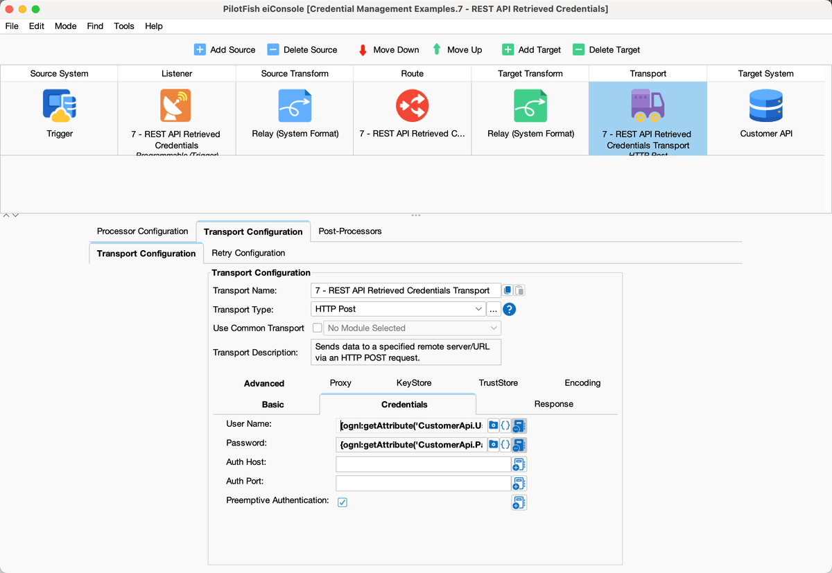Managing Credentials in PilotFish